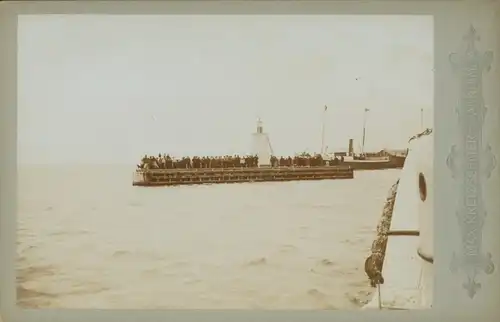 Kabinett Foto Rønne Bornholm Dänemark, Einfahrt in den Hafen, 1896
