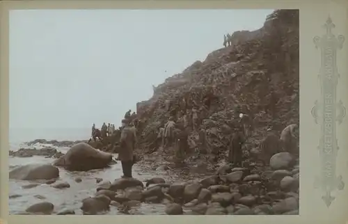 Kabinett Foto Bornholm Dänemark, Partie an der Steilküste, 1896