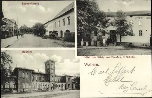 Ak Wabern in Hessen, Hotel zum König von Preußen, Bahnhof