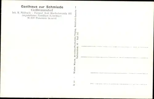 Ak Geißmannsdorf Bischofswerda im Kreis Bautzen, Gasthaus zur Schmiede