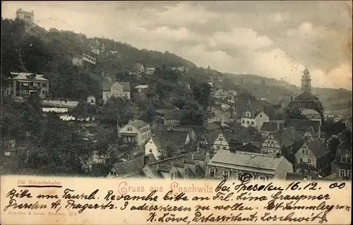Ak Dresden Loschwitz, Blick auf die Schwebebahn
