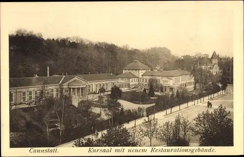 Ak Bad Cannstatt Stuttgart in Württemberg, Kursaal mit neuem Restaurationsgebäude