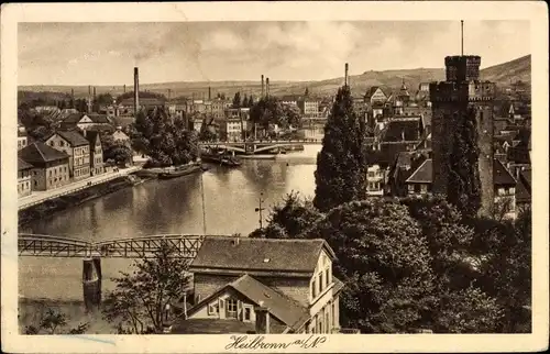 Ak Heilbronn am Neckar, Teilansicht, Brücke, Turm