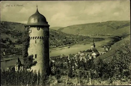 Ak Zell an der Mosel, Teilansicht, Hotel Kaiserhof