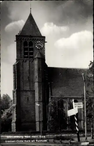 Ak Giessenburg Südholland, Ned. Herv. Kerk, Giessen-Oude Kerk en Peursum