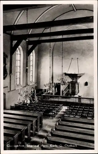 Ak Giessendam Südholland, Interieur Herv. Kerk