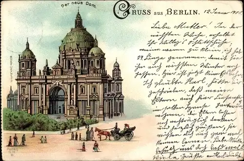 Litho Berlin Mitte, Der neue Dom, Kutsche