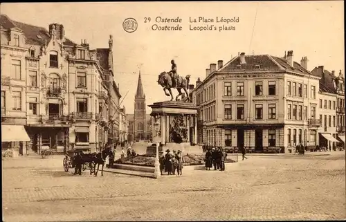 Ak Oostende Ostende Westflandern, La Place Leopold