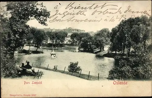 Ak Oostende Ostende Westflandern, Parc Leopold
