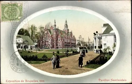 Präge Passepartout Ak Bruxelles Brüssel, Exposition 1910, Pavillon Neerlandais