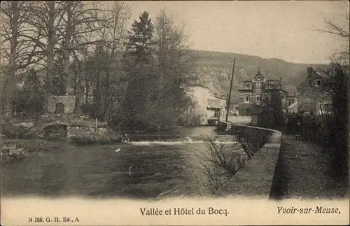 Ak Yvoir sur Meuse Wallonien Namur, Vallee et Hotel du Bocq