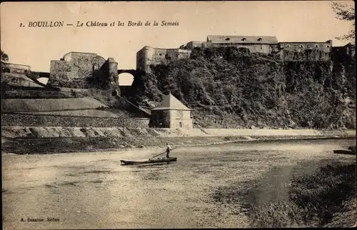 Ak Bouillon Wallonien Luxemburg, Le chateau et les Bords de la Semois
