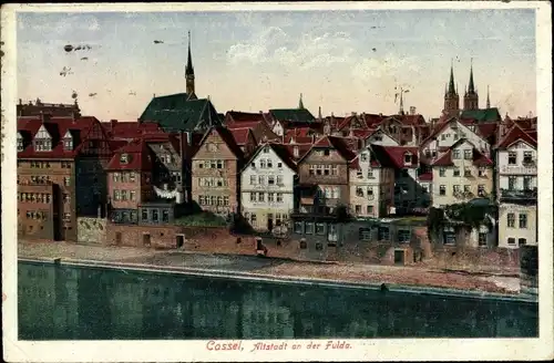 Ak Kassel in Hessen, Altstadt an der Fulda