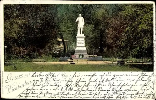 Ak Wiesbaden in Hessen, Denkmal