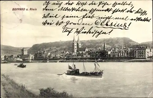 Ak Boppard am Rhein, Ortsansicht