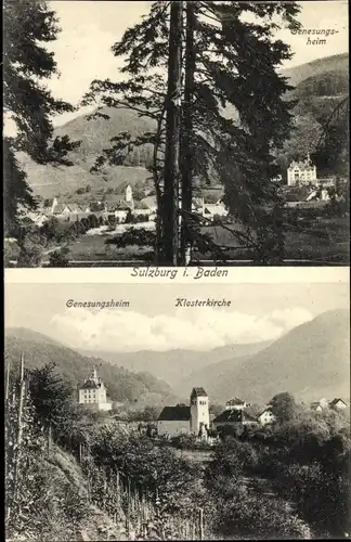 Ak Sulzburg im Markgräflerland Baden Schwarzwald, Genesungsheim und Klosterkirche