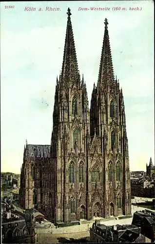 Ak Köln am Rhein, Dom, Westseite