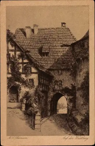 Künstler Ak Lutherstadt Eisenach in Thüringen, Auf der Wartburg