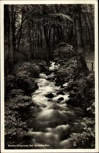 Ak Unterkochen Aalen in Württemberg, Kocher-Ursprung