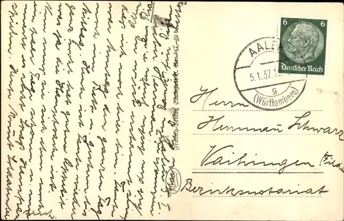 Ak Unterkochen Aalen in Württemberg, Kocher-Ursprung