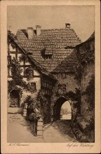 Künstler Ak Lutherstadt Eisenach in Thüringen, Auf der Wartburg