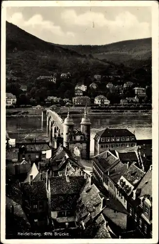 Ak Heidelberg am Neckar, Alte Brücke, Teilansicht der Stadt