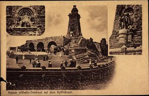 Ak Steinthaleben Kyffhäuserland in Thüringen, Kyffhäuser, Kaiser Wilhelm Denkmal
