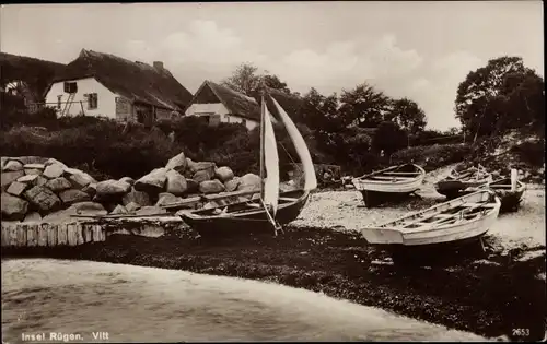 Ak Vitt Putgarten auf Rügen, Ortspartie, Boote