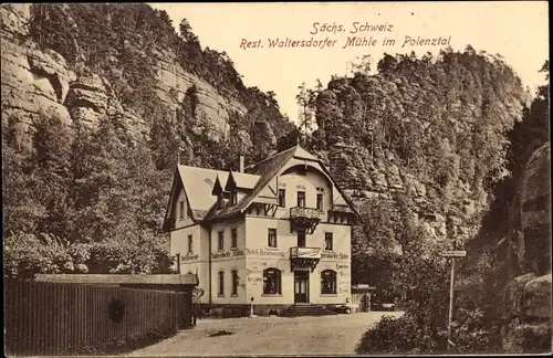 Ak Porschdorf Bad Schandau an der Elbe, Waltersdorfer Mühle