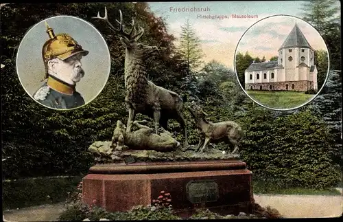 Ak Friedrichsruh Aumühle im Herzogtum Lauenburg, Hirschgruppe, Bismarck Mausoleum