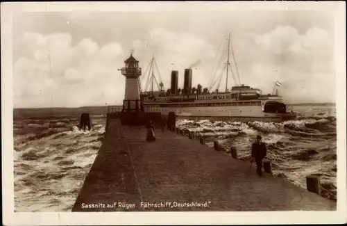 Ak Sassnitz auf Rügen, Fährschiff Deutschland