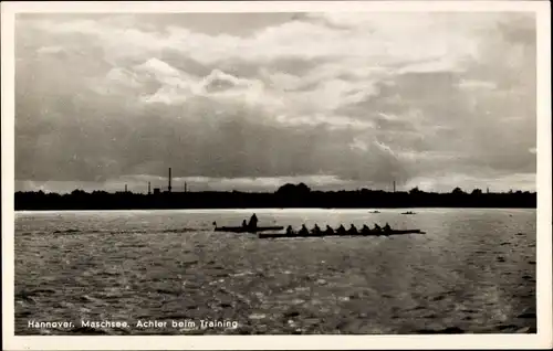 Ak Hannover in Niedersachsen, Maschsee, Achter beim Training