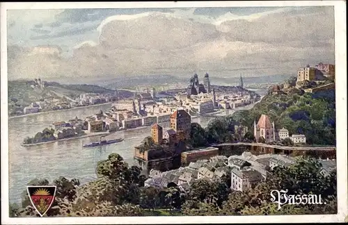 Ak Passau in Niederbayern, Panorama