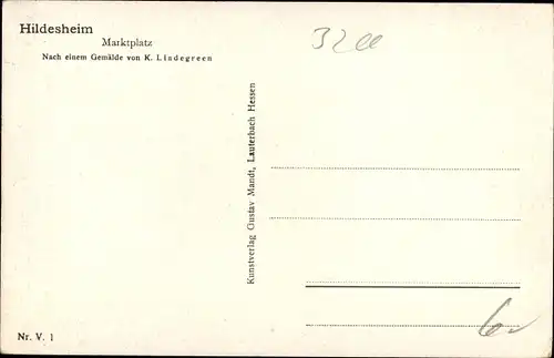 Künstler Ak Lindegreen, K., Hildesheim in Niedersachsen, Marktplatz