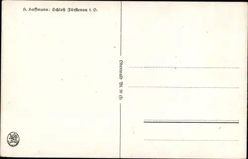 Künstler Ak Hoffmann, H., Steinbach Michelstadt im Odenwald, Schloss Fürstenau