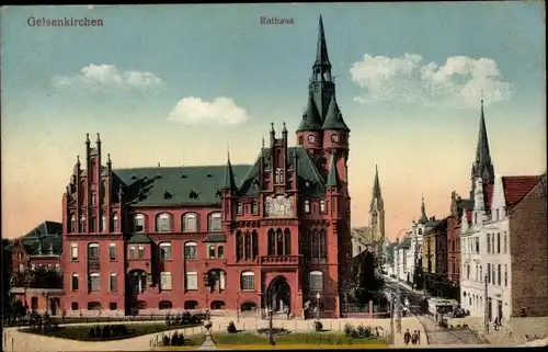 Ak Gelsenkirchen im Ruhrgebiet, Rathaus