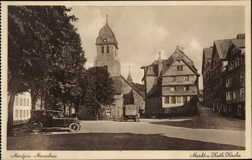 Ak Monschau Montjoie in der Eifel, Markt, katholische Kirche