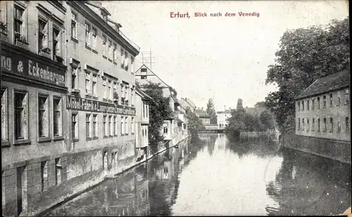 Ak Erfurt Thüringen, Möbel Fabrik, Blick nach Venedig, Geschäftshaus Eckenberger