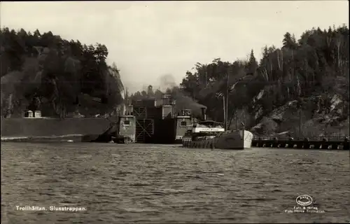 Ak Trollhättan Schweden, Slusstrappan