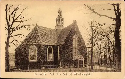 Ak Heemstede Nordholland Niederlande, Ned. Herv. Kerk, Wilhelminaplein