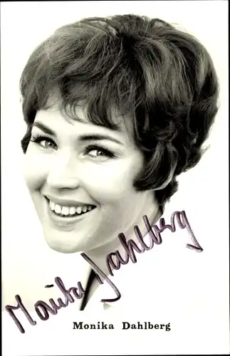 Ak Schauspielerin Monika Dahlberg, Portrait, Autogramm