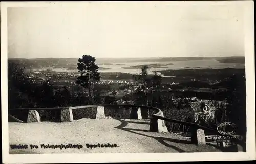 Ak Oslo Norwegen, Utsikt fra Holmenkollen, Sportsstue