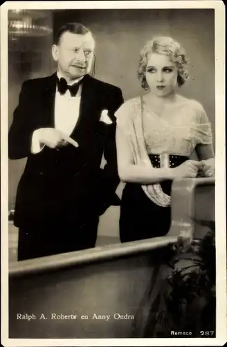 Ak Schauspieler Ralph A. Roberts, Schauspielerin Anny Ondra, Filmszene