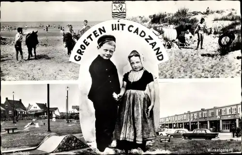 Ak Cadzand Zeeland Niederlande, Strand, Dünen, Minigolf, Winkelgalerij