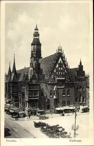 Ak Wrocław Breslau Schlesien, Rathaus