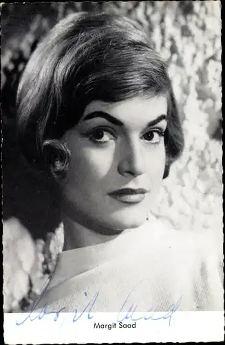 Ak Schauspielerin Margit Saad, Portrait, Autogramm