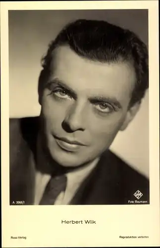 Ak Schauspieler Herbert Wilk, Portrait, Ross Verlag 3068/1