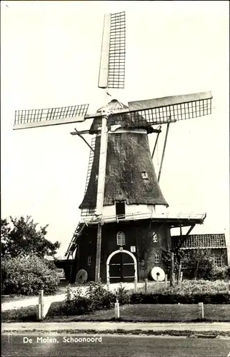 Ak Schoonoord Drenthe Niederlande, Windmühle