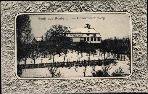 Passepartout Ak Randerath Heinsberg im Rheinland, Randerather Burg im Winter
