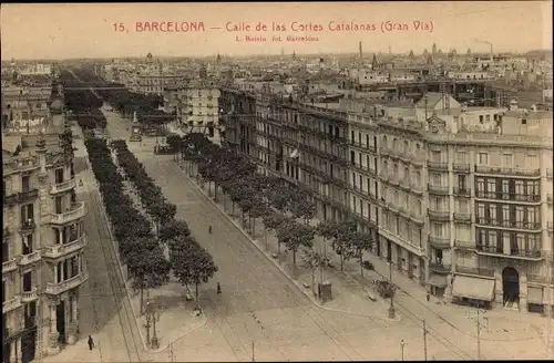 Ak Barcelona Katalonien Spanien, Calle de las Cortes Catalanas